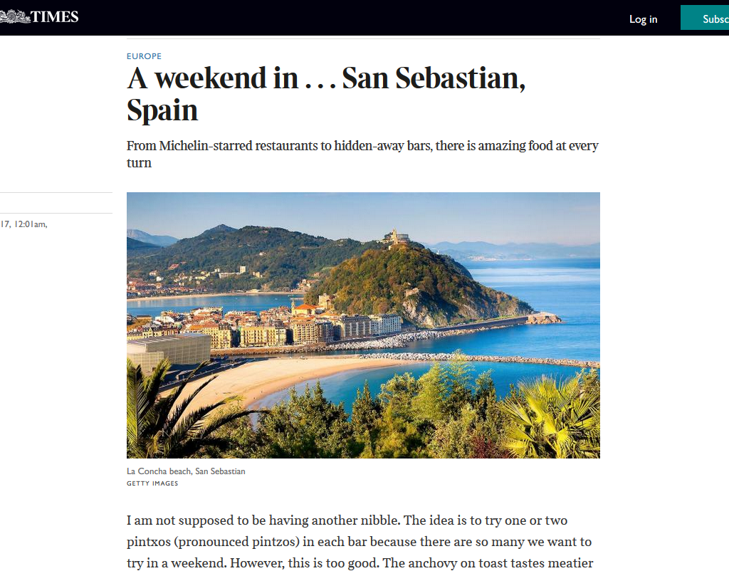 A weekend in . . . San Sebastian, Spain Travel