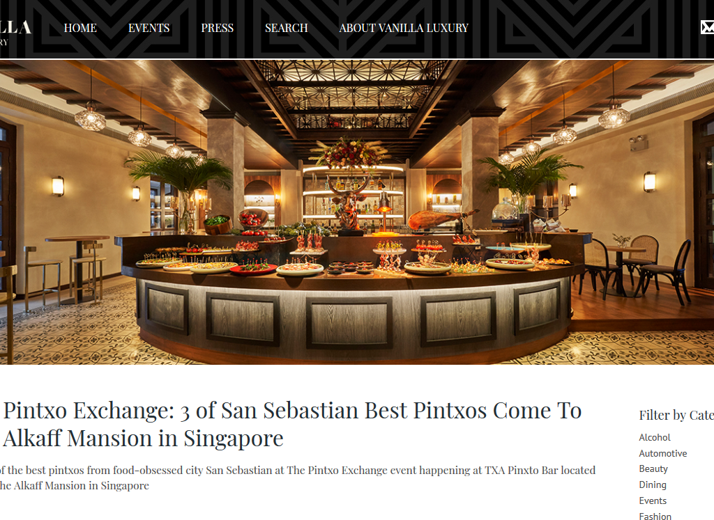 The Pintxo Exchange- 3 de San Sebastián Los mejores Pintxos vienen a la mansión Alkaff en Singapur