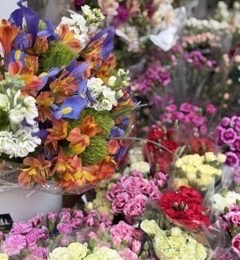 Fresh flowers at a market in San Sebastián during spring