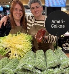 Vegetable vendor at La Bretxa market in San Sebastian